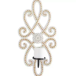 Hot Whitewash Beaded Scroll Sconce Sconces