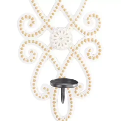Hot Whitewash Beaded Scroll Sconce Sconces
