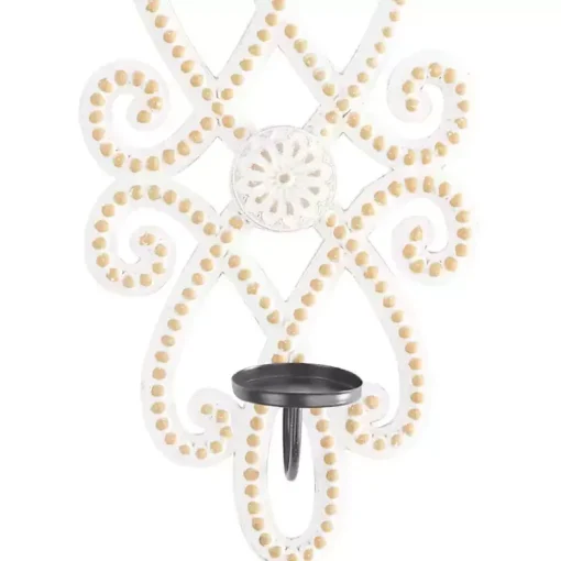 Hot Whitewash Beaded Scroll Sconce Sconces
