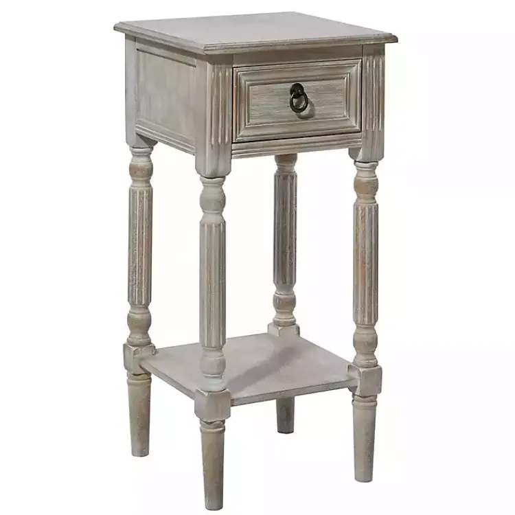 Kirklands Home Accent & End Tables|Whitewash Distressed Wood Accent Table Brown