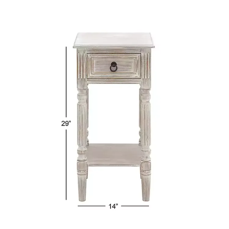 Kirklands Home Accent & End Tables|Whitewash Distressed Wood Accent Table Brown