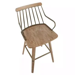 Kirklands Home Bar Stools & Counter Height Stools|Whitewash Poplar Wood Swivel Counter Stool Tan