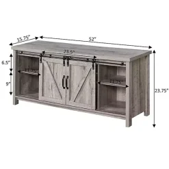 Kirklands Home Tv Stands & Media Consoles|wash Russ Barn Door Media Cabinet White
