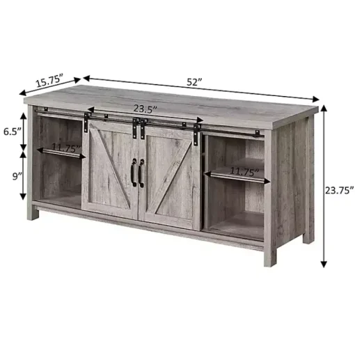 Kirklands Home Tv Stands & Media Consoles|wash Russ Barn Door Media Cabinet White