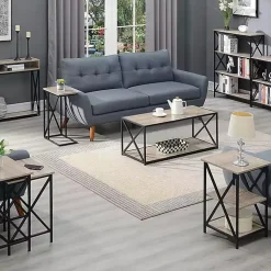 Kirklands Home Accent & End Tables|Whitewash Tucson C-Table Brown