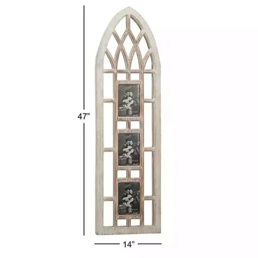 Clearance Whitewash Window Arch 3-Opening Collage Frame Collage Frames