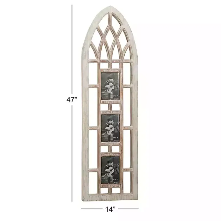 Clearance Whitewash Window Arch 3-Opening Collage Frame Collage Frames