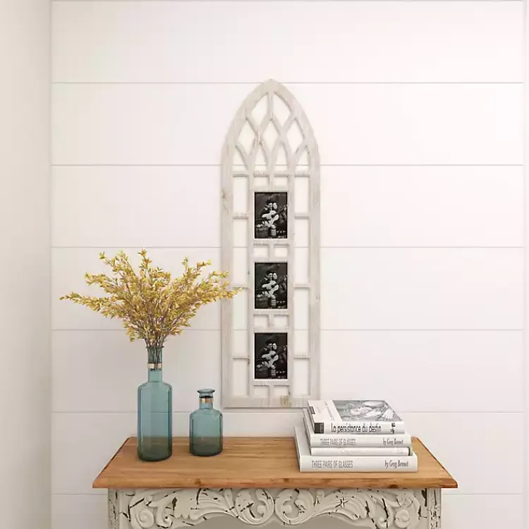 Clearance Whitewash Window Arch 3-Opening Collage Frame Collage Frames