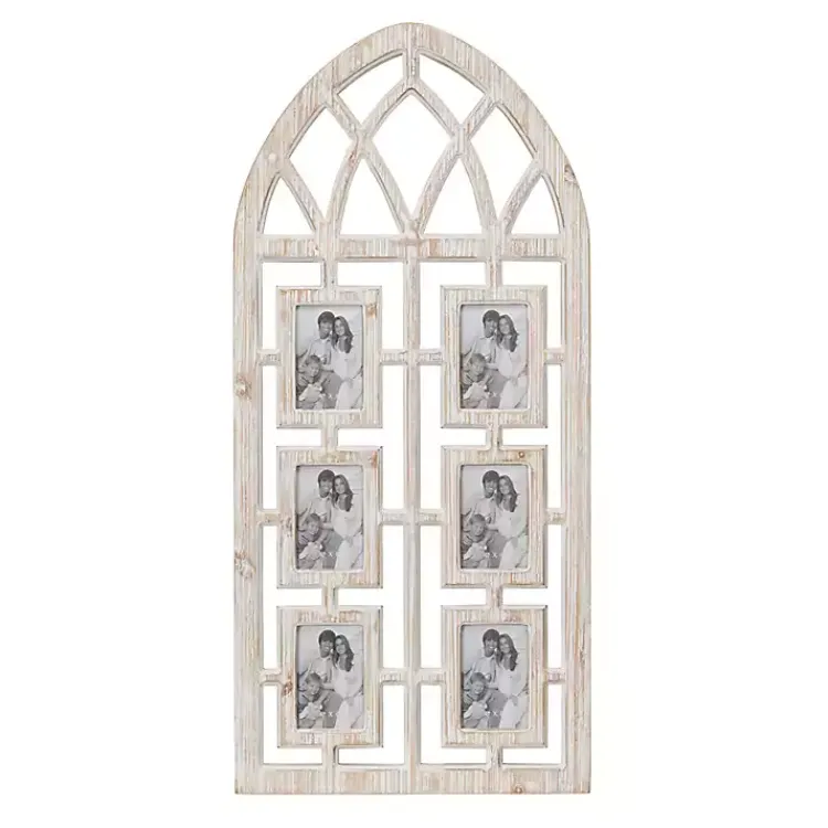 New Whitewash Window Arch 6-Opening Collage Frame Collage Frames