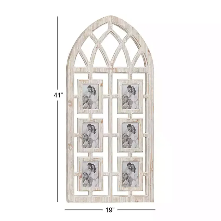 New Whitewash Window Arch 6-Opening Collage Frame Collage Frames