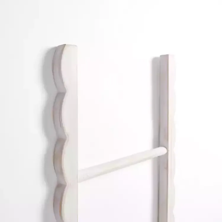 Online wash Wood Scalloped Decorative Ladder Decorative Accents