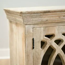 Kirklands Home Entryway Furniture|washed Arched Wooden Cabinet White