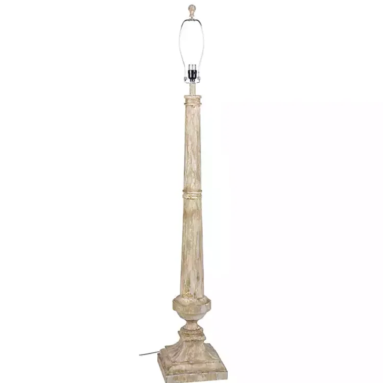 Kirklands Home Floor Lamps|Whitewashed Brown Resin Floor Lamp Tan