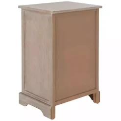 Kirklands Home Accent & End Tables|Whitewashed Brown Wood Side Table with Baskets