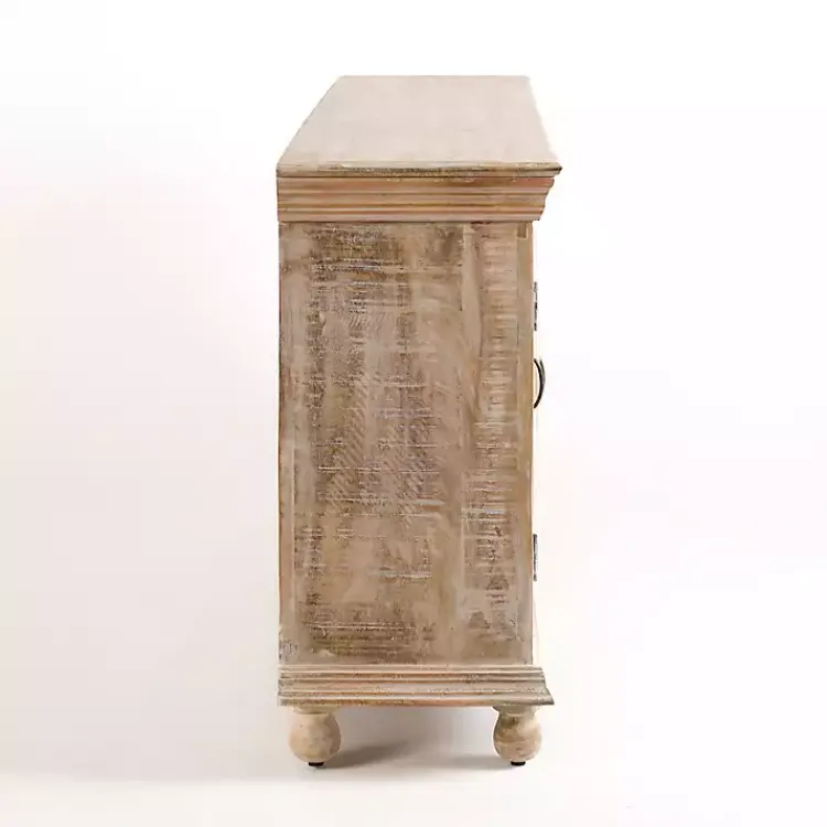 Kirklands Home Cabinets & Sideboards|Whitewashed Carri Glass Door Cabinet