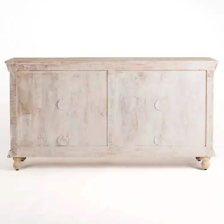 Kirklands Home Cabinets & Sideboards|Whitewashed Carri Glass Door Cabinet