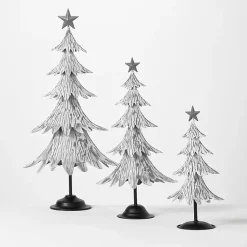 Clearance Whitewashed Metal Christmas Trees, Set of 3 Christmas Decorations