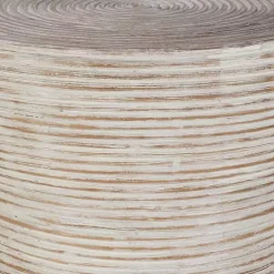 Kirklands Home Accent & End Tables|Whitewashed Natural Rattan Accent Table