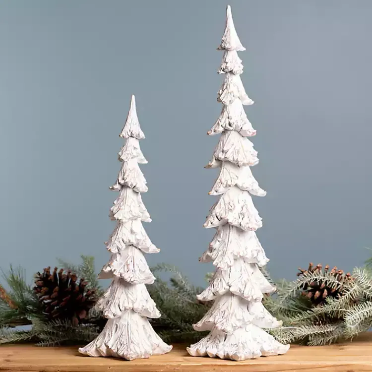 Best washed Pine Trees, Set of 2 Christmas Decorations