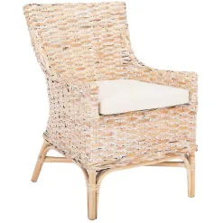Kirklands Home Accent Chairs|washed Rattan Cristen Accent Chair White