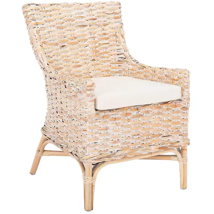 Kirklands Home Accent Chairs|washed Rattan Cristen Accent Chair White