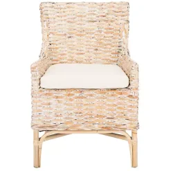 Kirklands Home Accent Chairs|washed Rattan Cristen Accent Chair White