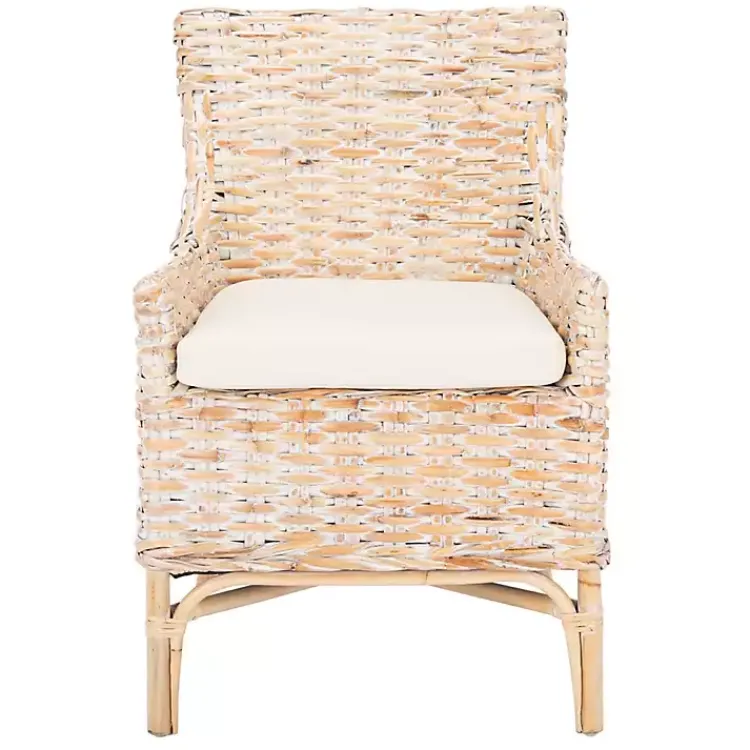 Kirklands Home Accent Chairs|washed Rattan Cristen Accent Chair White