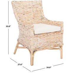 Kirklands Home Accent Chairs|washed Rattan Cristen Accent Chair White
