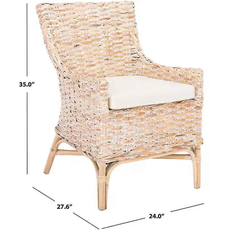 Kirklands Home Accent Chairs|washed Rattan Cristen Accent Chair White