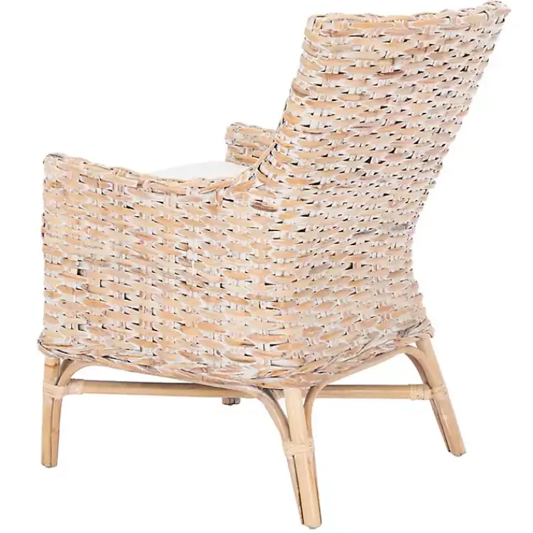 Kirklands Home Accent Chairs|washed Rattan Cristen Accent Chair White