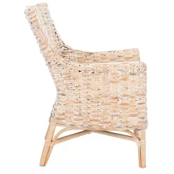 Kirklands Home Accent Chairs|washed Rattan Cristen Accent Chair White