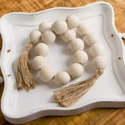 Hot washed Ribbed Bead Garland Decorative Accents