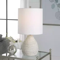 Kirklands Home Table Lamps|washed Textured Ellie Table Lamp White