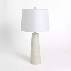 Kirklands Home Table Lamps|washed Textured Taper Table Lamp White