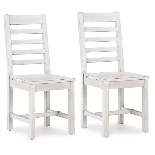 Kirklands Home Dining Chairs|washed Wood Farmhouse Dining Chairs, Set of 2 White
