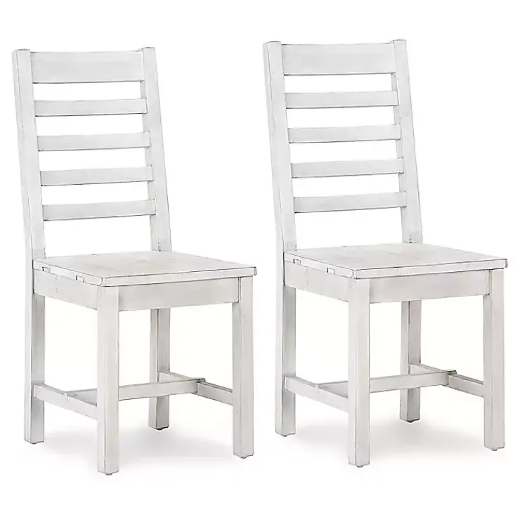 Kirklands Home Dining Chairs|washed Wood Farmhouse Dining Chairs, Set of 2 White
