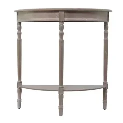 Kirklands Home Entryway Furniture|Whitewashed Wood Half Moon Console Table Brown