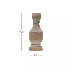 New Whitewashed Wood Taper Candle Holder, 9 in. Candle Holders
