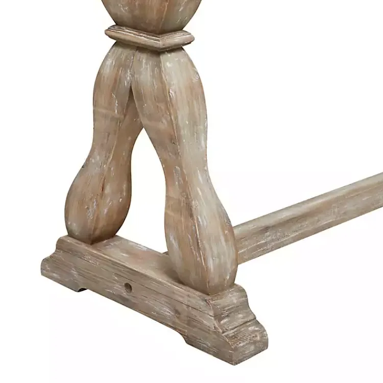 Kirklands Home Console Tables|Whitewashed Wood Trestle Base Console Table
