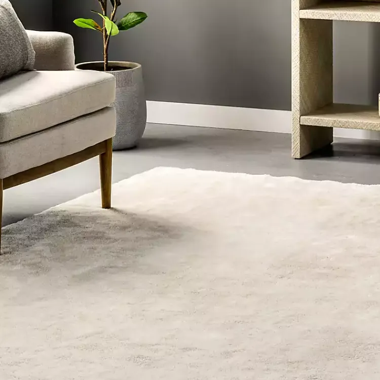 Kirklands Home Area Rugs|Whitlow Cream Shag Washable Area Rug, 5x8 Ivory