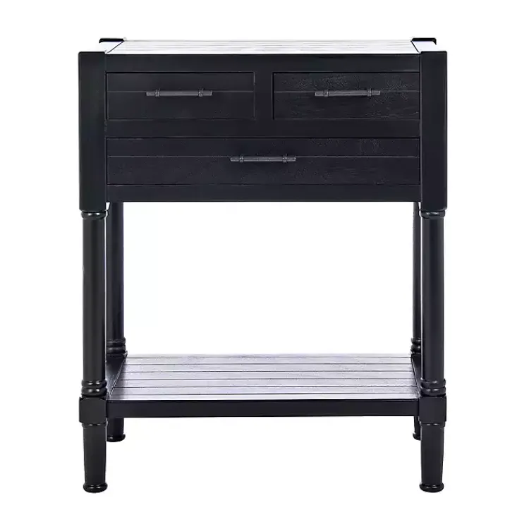 Kirklands Home Console Tables|Wilbert 3-Drawer Console Table Black