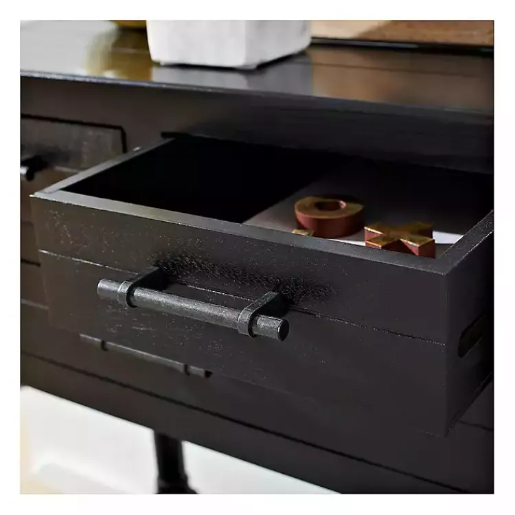 Kirklands Home Console Tables|Wilbert 3-Drawer Console Table Black
