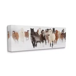 Kirklands Home Canvas Art|Wild Winter Horses Canvas Art Print, 48x20 in.