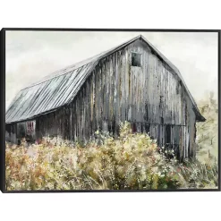 Kirklands Home Canvas Art|Wildflower Barn Framed Canvas Art Print, 40x30 in. Gray