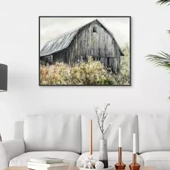 Kirklands Home Canvas Art|Wildflower Barn Framed Canvas Art Print, 40x30 in. Gray