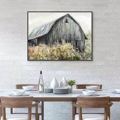 Kirklands Home Canvas Art|Wildflower Barn Framed Canvas Art Print, 40x30 in. Gray