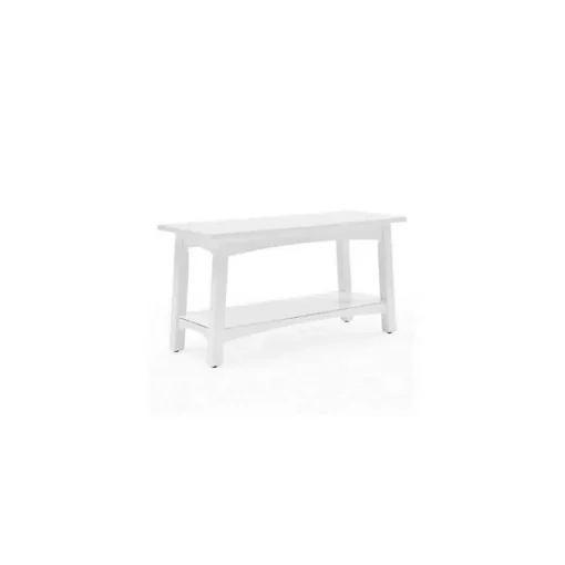 Kirklands Home Benches & Ottomans|Willis Wooden Lower Shelf Bench White