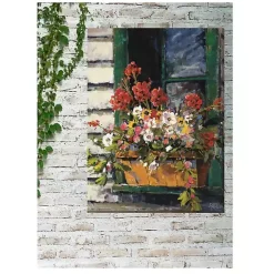 Kirklands Home Outdoor Wall Decor|Window of Color Outdoor Canvas Art Print Multi