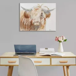 Kirklands Home Canvas Art|Windswept Highland Bull Canvas Art Print