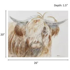 Kirklands Home Canvas Art|Windswept Highland Bull Canvas Art Print